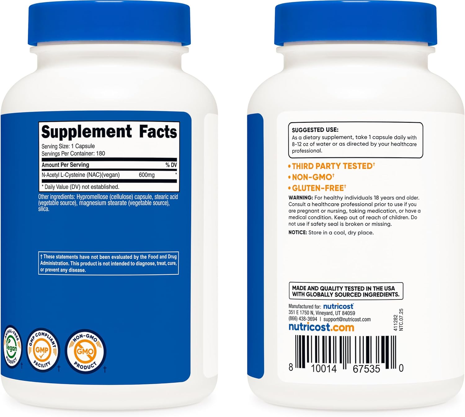 N-Acetyl L-Cysteine (NAC) Supplement