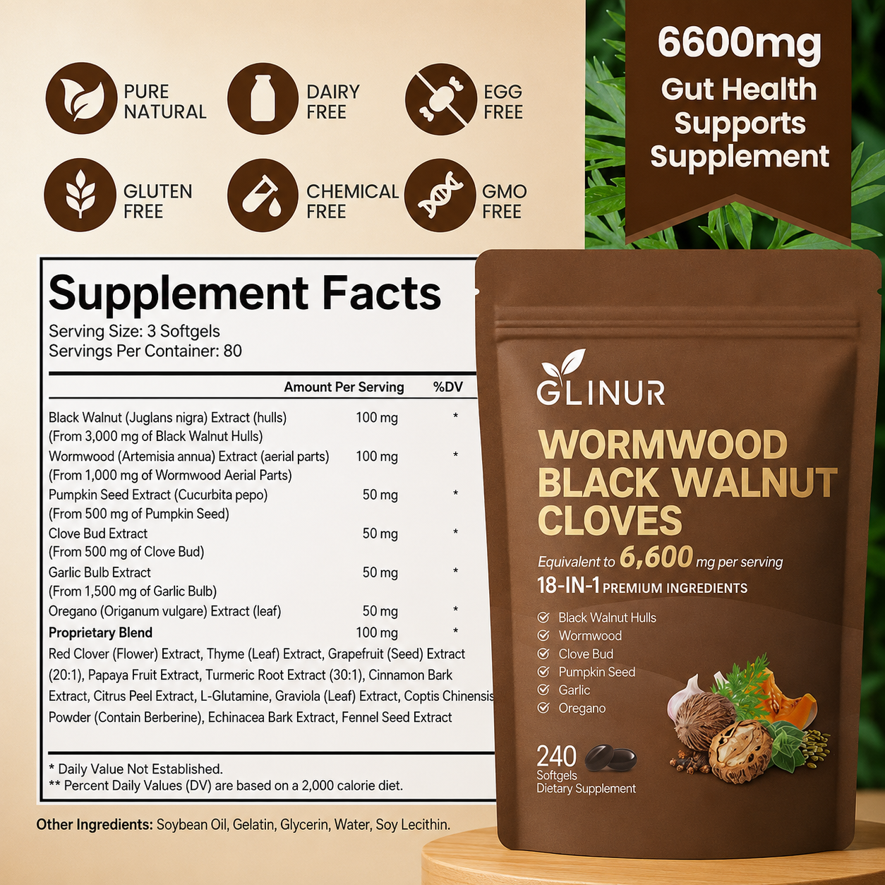 Wormwood Black Walnut Cloves
