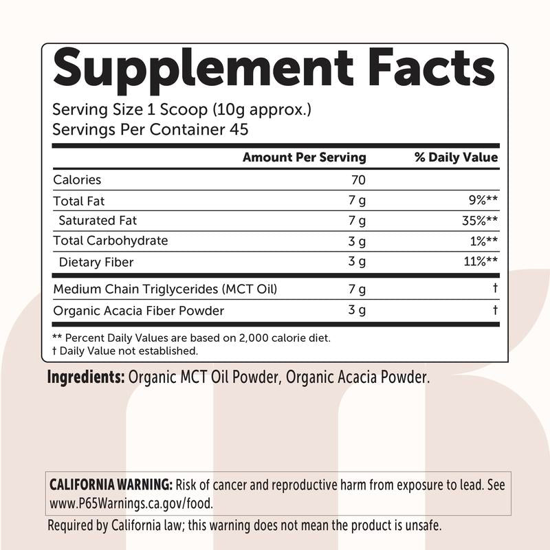 Organic MCT Oil Powder For Lasting Energy & Mental Clarity
