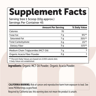 Organic MCT Oil Powder For Lasting Energy & Mental Clarity