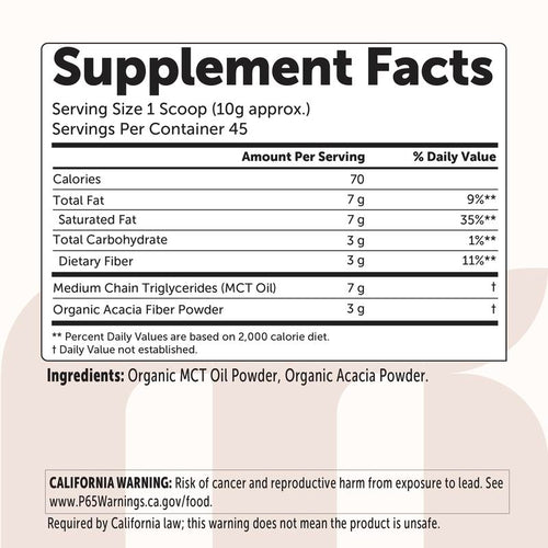 Organic MCT Oil Powder For Lasting Energy & Mental Clarity